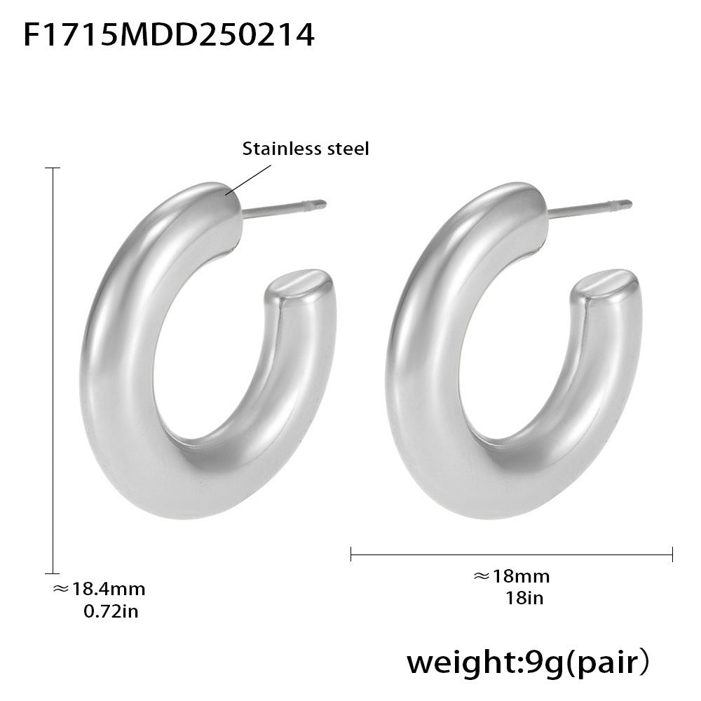 Elegant Minimalist Style C-förmige Ohrringe mit 18K Vergoldung Beauty Visions