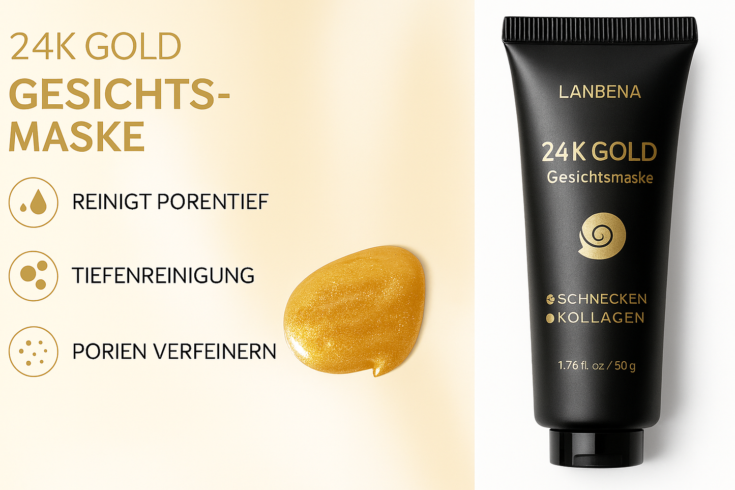 24K Gold Snail Gesichtsmaske
