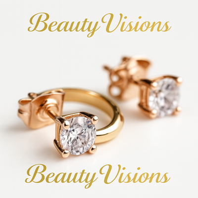 "Four-claw Stud Earrings Zircon Micro-inlaid White Gold Plated" - Beauty Visions