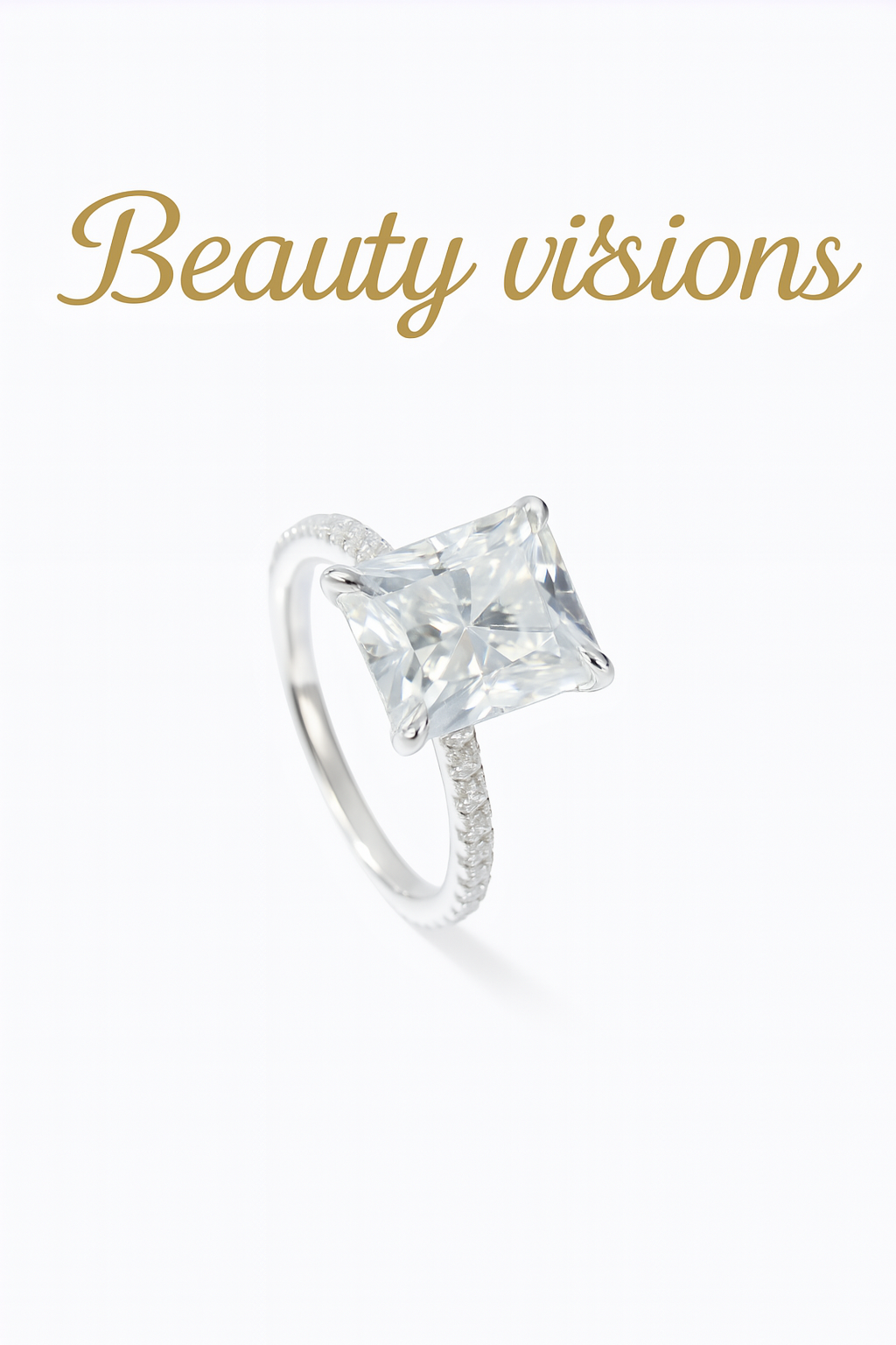 4 Karat Radiant925 Silber Moissanit-Ring