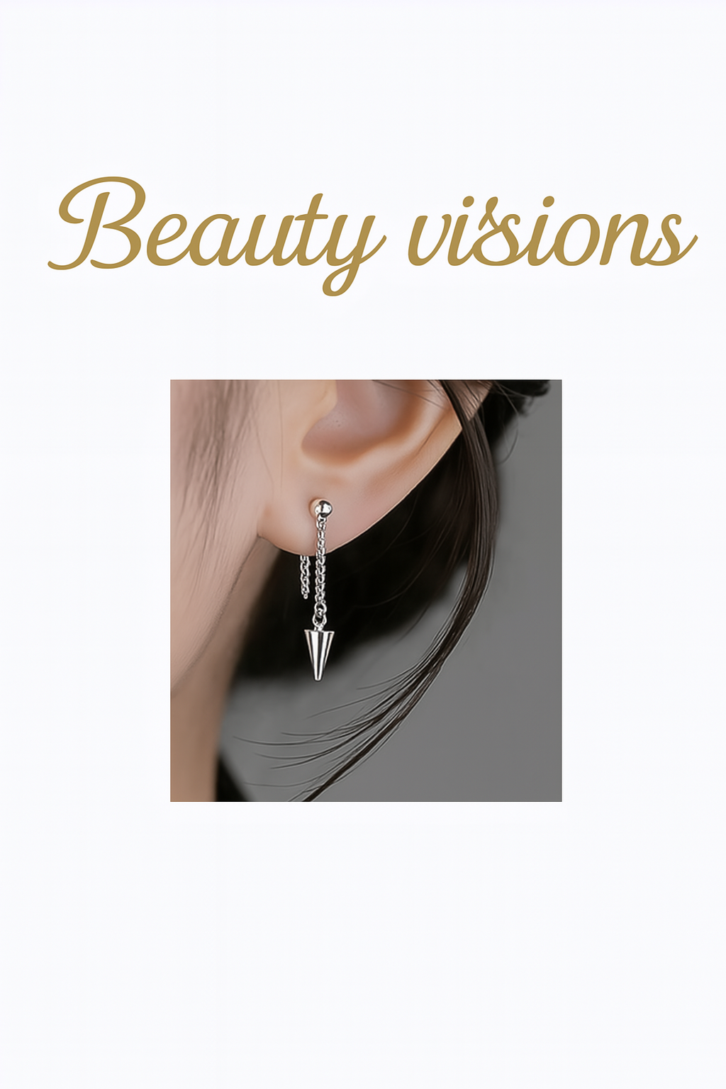Long &amp; Simple Rivet Chain earrings in hip-hop style 