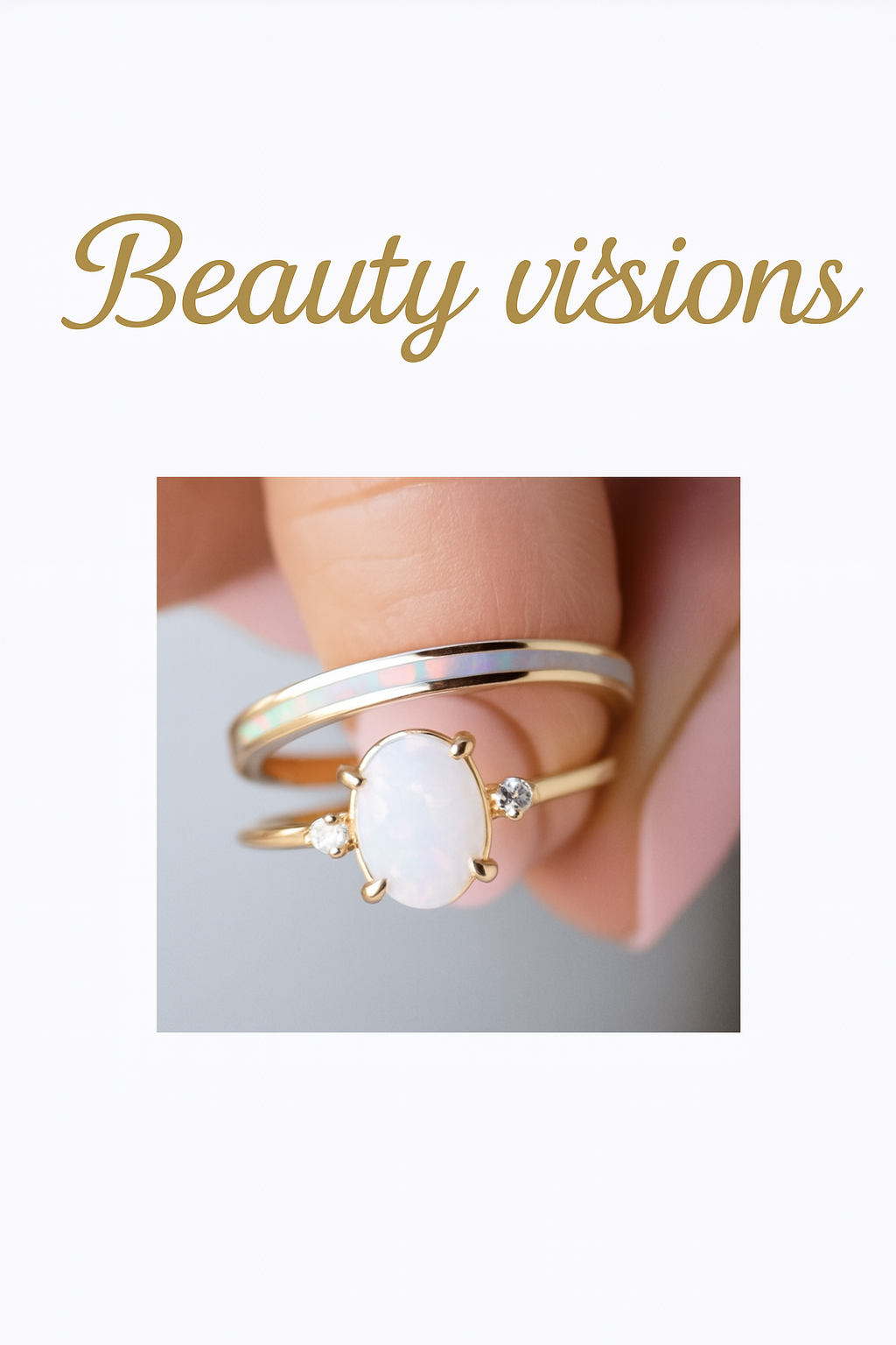 Simple Retro Round Gemstone Ring Women