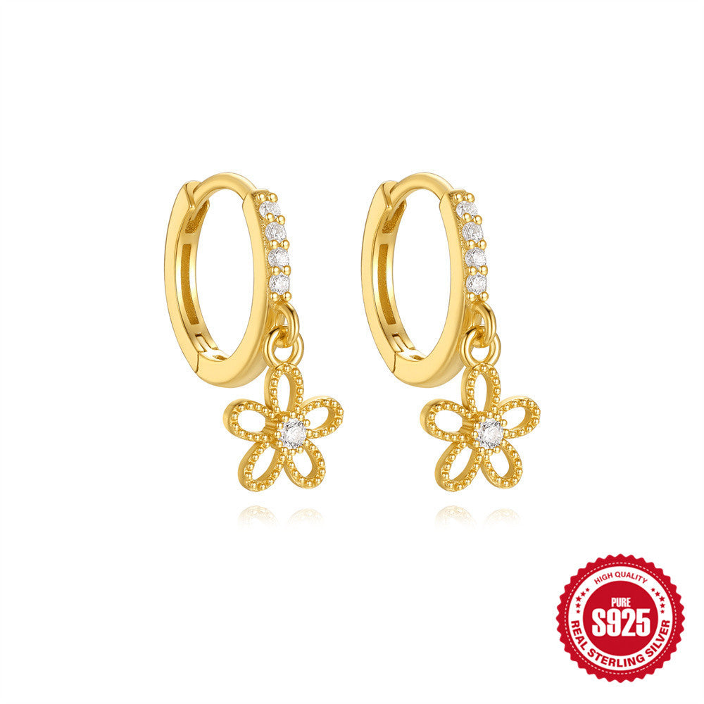 vergoldete S925 Sterling Silber/Gold Ohrringe Beauty Visions