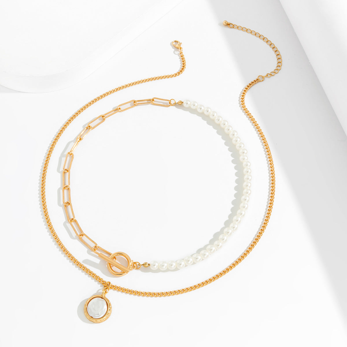 Barocke doppellagige Halskette mit Perlenoptik Retro Beauty Visions