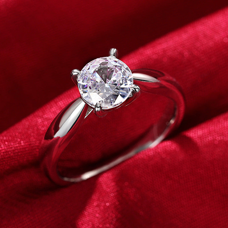 “Four Claw Ring” in stylish white gold -Beauty Visions