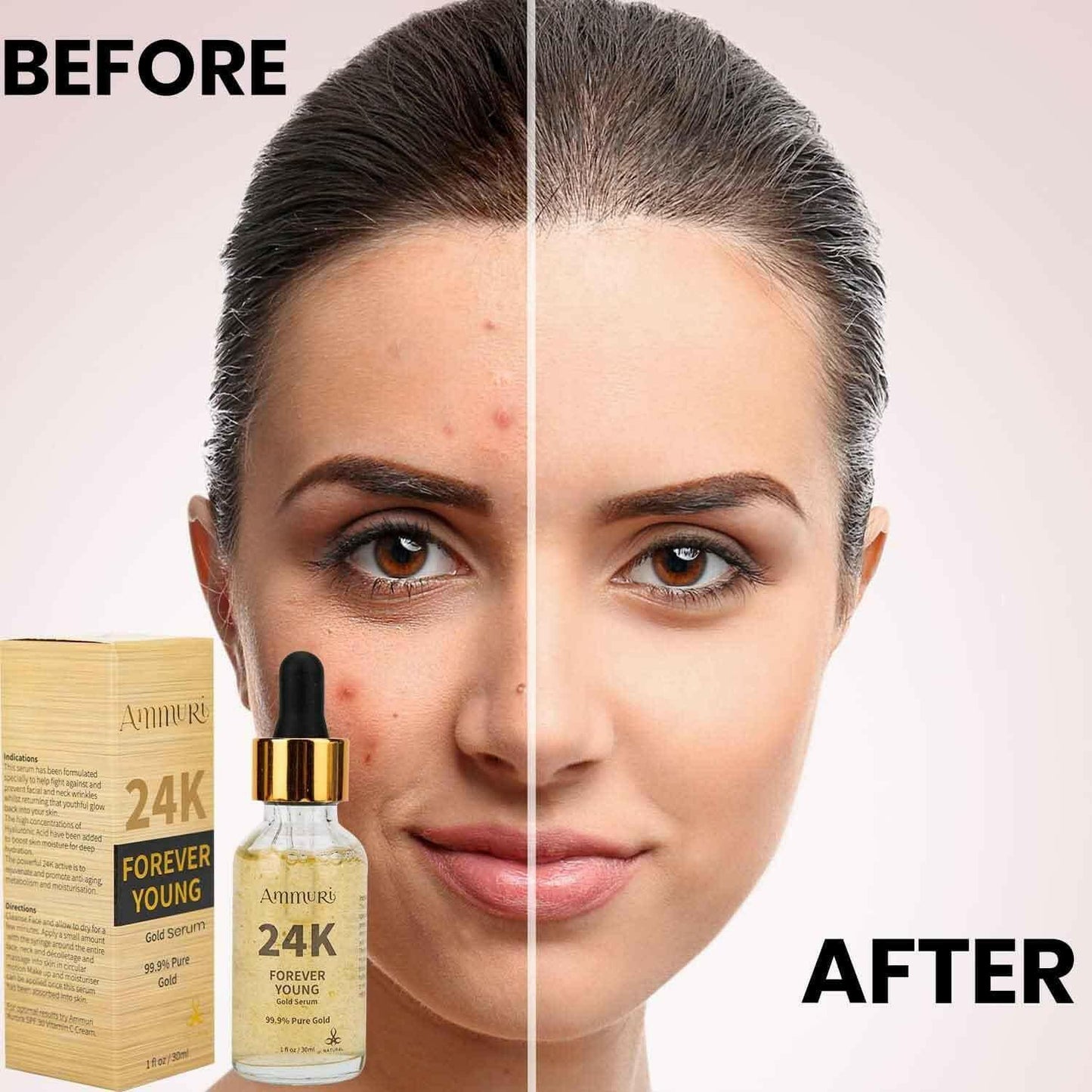 Ammuri 24K Gold Face Serum – Luxus Anti-Aging Pflege mit strahlendem Glow (30 ml)