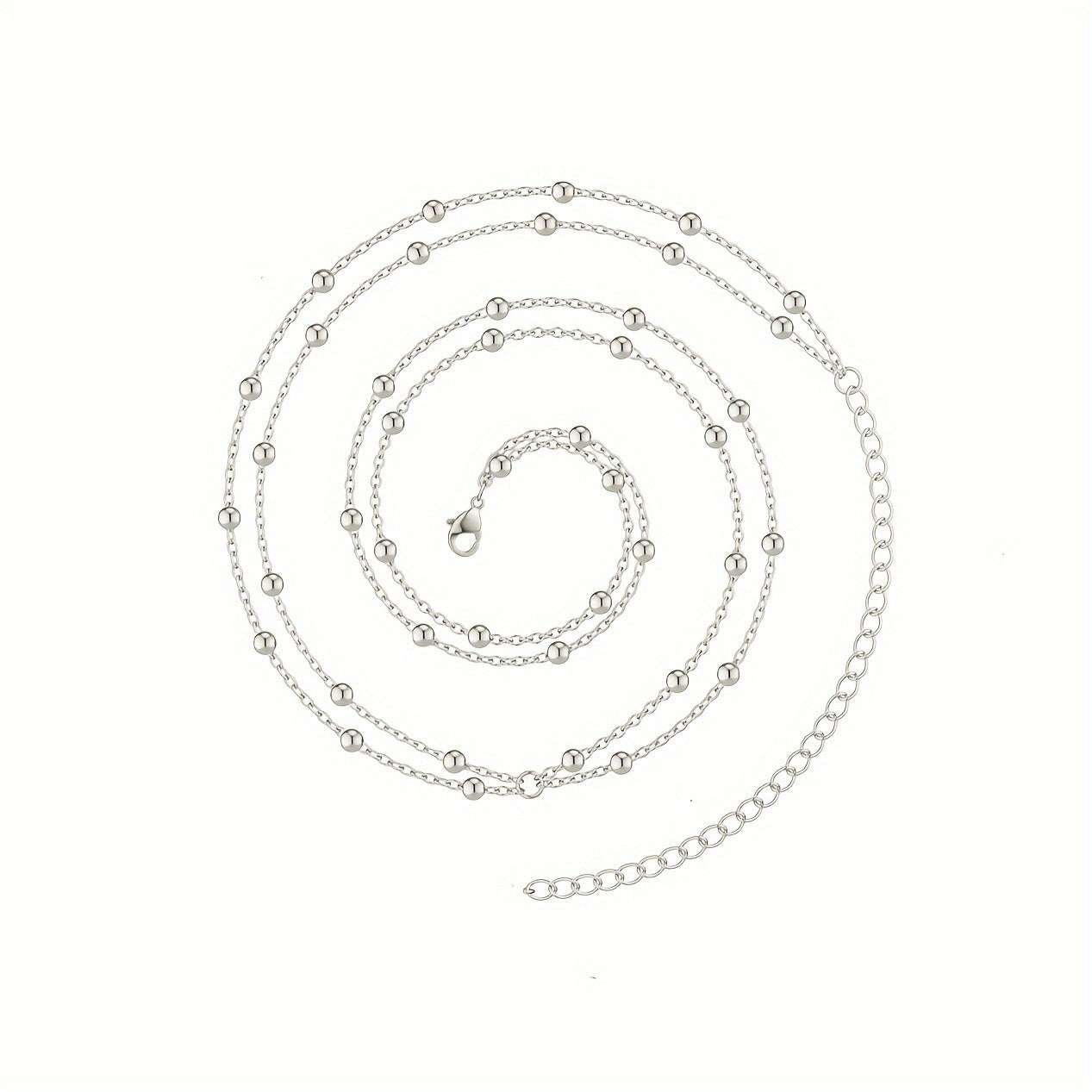 Doppellagige Taillenkette mit Rundperlen – verstellbar (Gold/Silber)