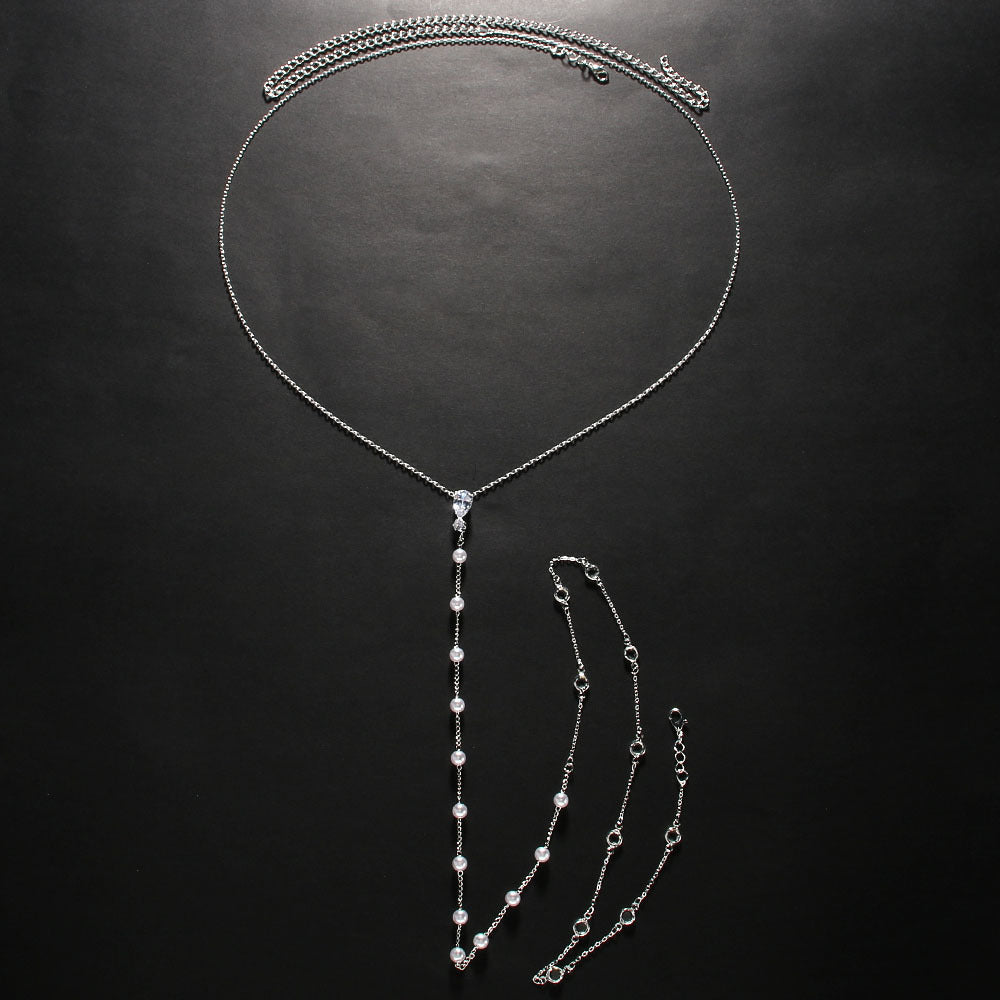 New Elegant Bead Back Chain – Elegante Rücken-Kette für Braut und Abendkleider