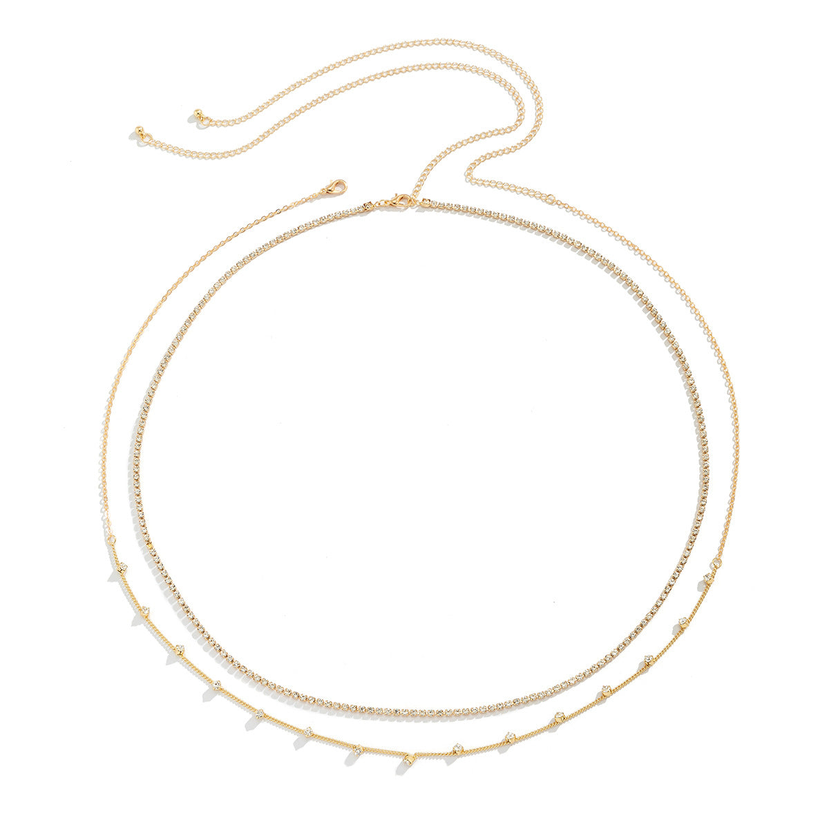 Diamond Suit Waist Chain – Minimalistische Body Chain mit Strassakzenten