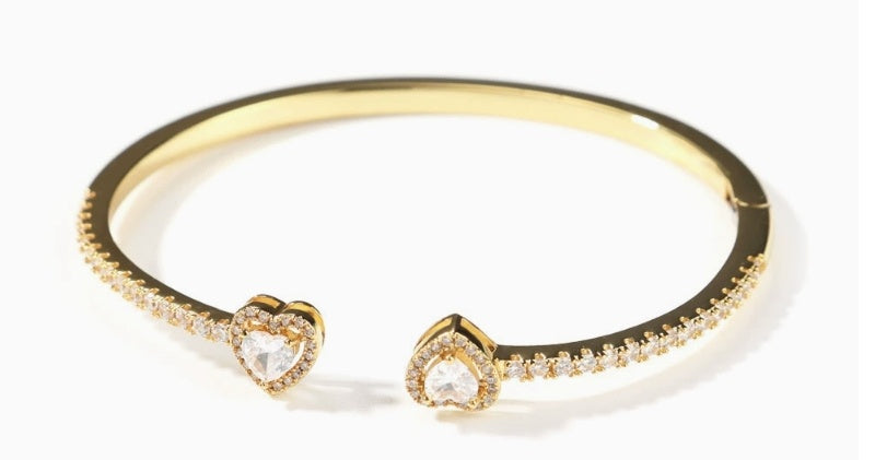 Heart Duo Cuff – Verstellbares Herz-Armband mit Zirkonia | Beauty Visions