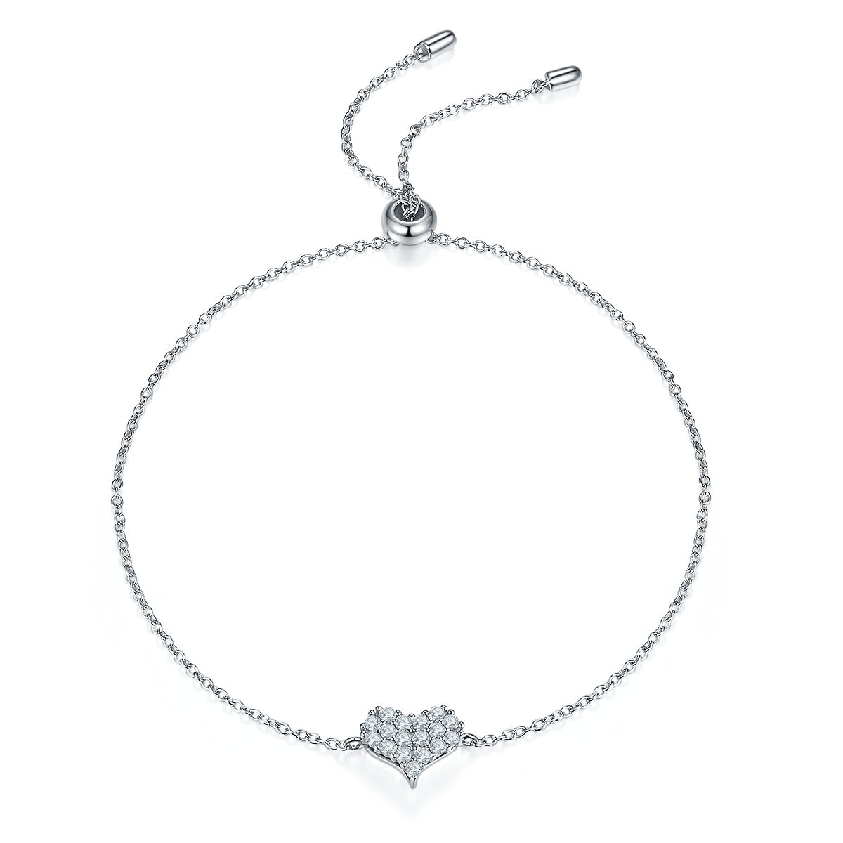 Set With Top-quality Moissanite, This Luxurious And Fashionable Light Luxury Jewelry Silver Bracelet Is Made Of S925 Silver Electroplated With Platinum