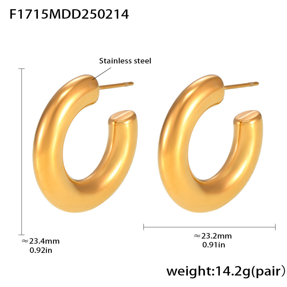 Elegant Minimalist Style C-förmige Ohrringe mit 18K Vergoldung Beauty Visions