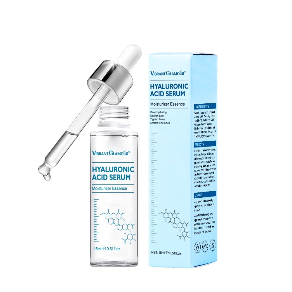 Sérum visage à l'acide hyaluronique – Soin anti-âge contre les rides, les pores dilatés et la peau sèche – Effet hydratant et raffermissant (15 ml)